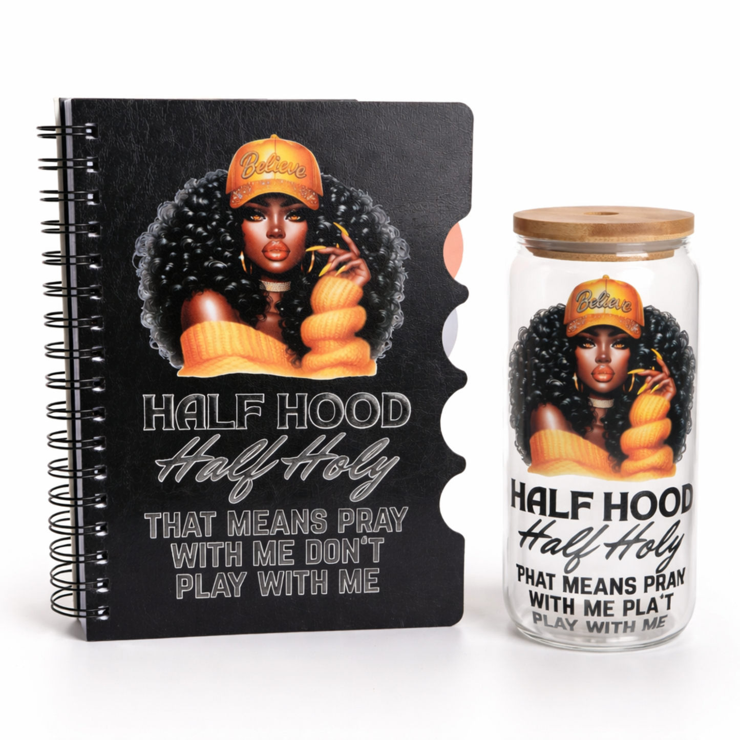 Half Hood Half Holy Journal & Libby Glass Bundle